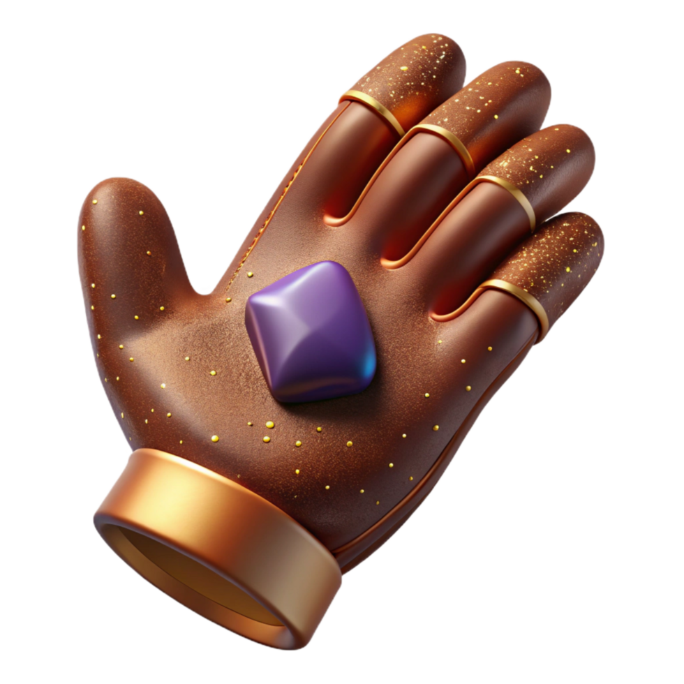 serene abstract Brown Leather Glove Isolated Element authentic png