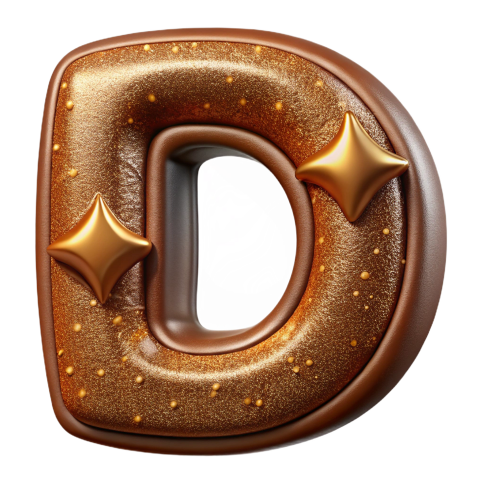 impressive minimalist Brown Leather Embossed Letter D Transparent Background genuine png