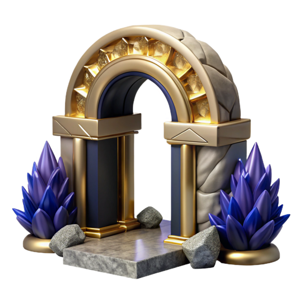 dramatic contemporary Building Entrance Archway Stone Detail Cutout exclusive png