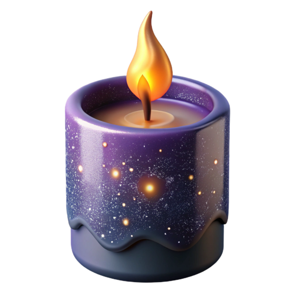 wonderful artistic Burning Candle with Short Wick Cutout Transparent Background premium png