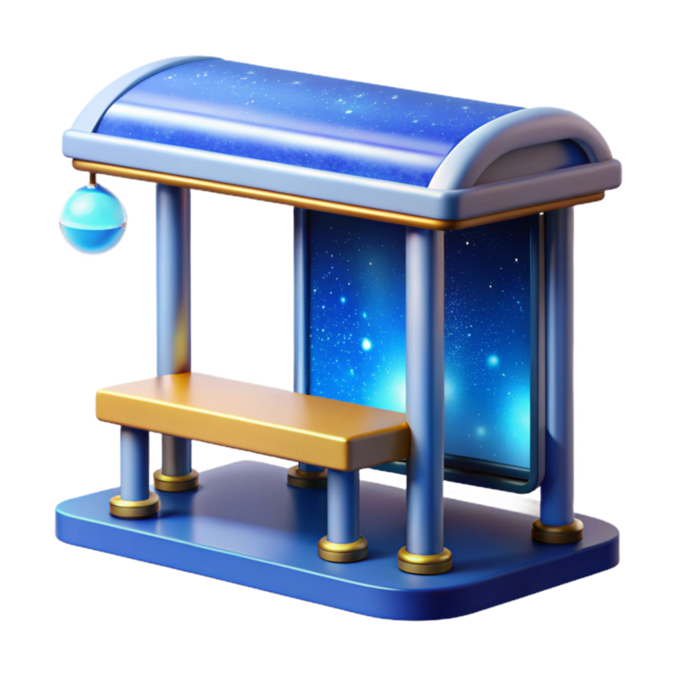 stunning creative Bus Stop Sign Blue and White Transparent Isolated genuine png