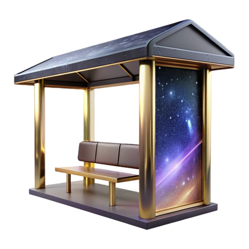 impressive classic Bus Stop Shelter Modern Design Isolated premium png