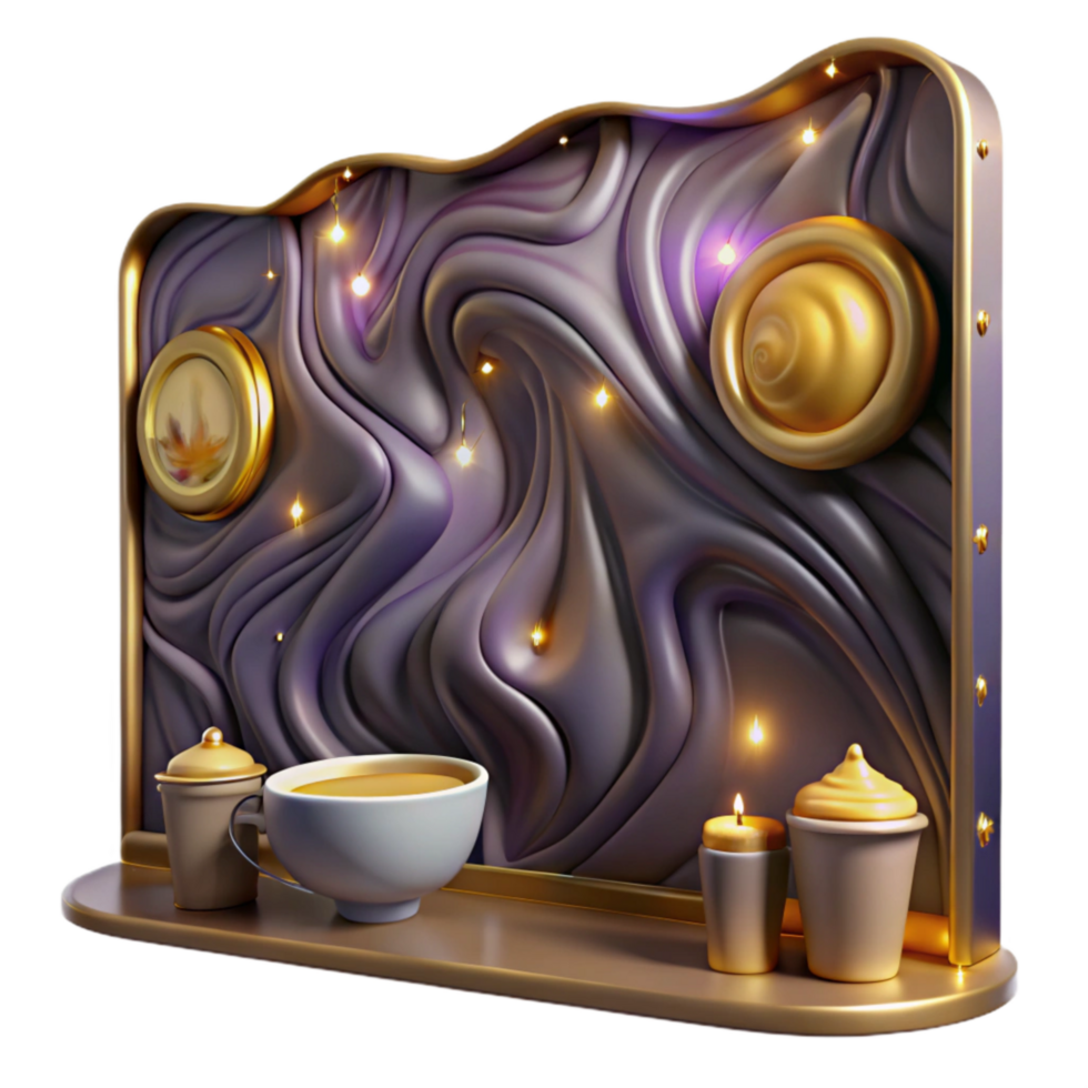 elegant modern Cafe Wall Illusion Isolated on Transparent Background high resolution png
