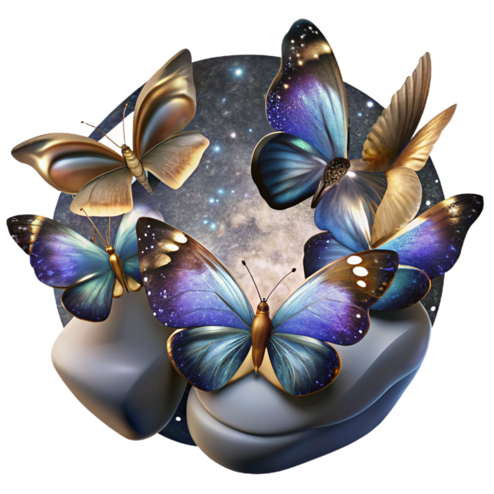 serene classic Butterflies in Flight Symmetrical Composition Nature Photography Cutout detailed png
