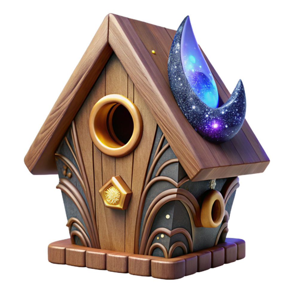 beautiful traditional Carved Wooden Birdhouse Rustic Design Cutout Element high quality png