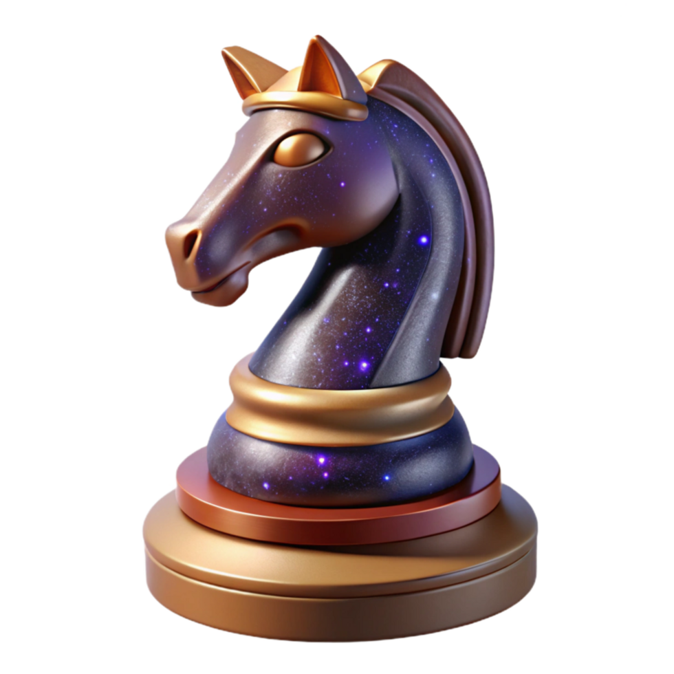 vibrant minimalist Carved Wooden Chess Piece Knight Design Cutout Element professional png