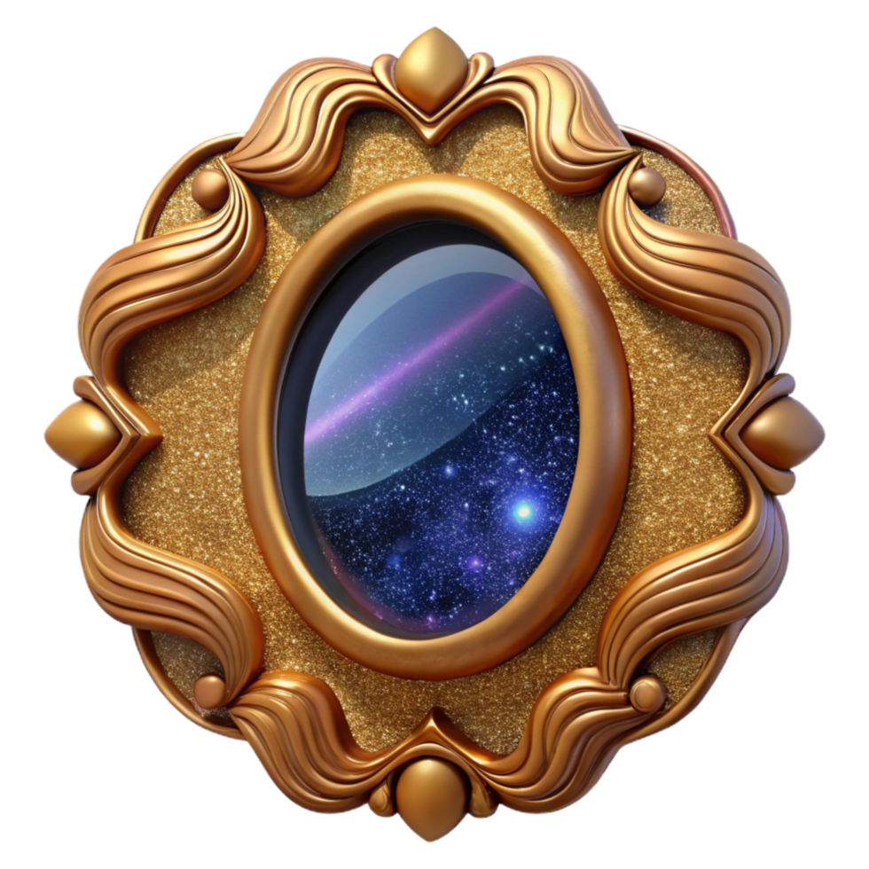 vibrant traditional Carved Wooden Frame Oval Shape Cutout Element high resolution png