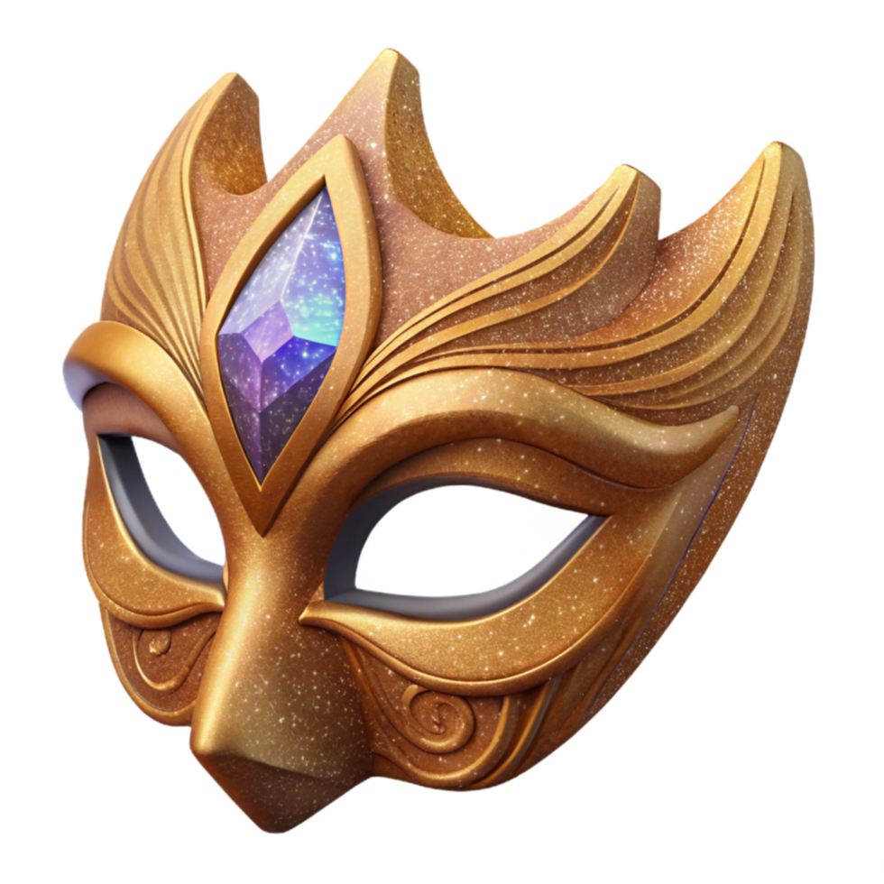 magnificent contemporary Carved Wooden Mask Side View Isolated png