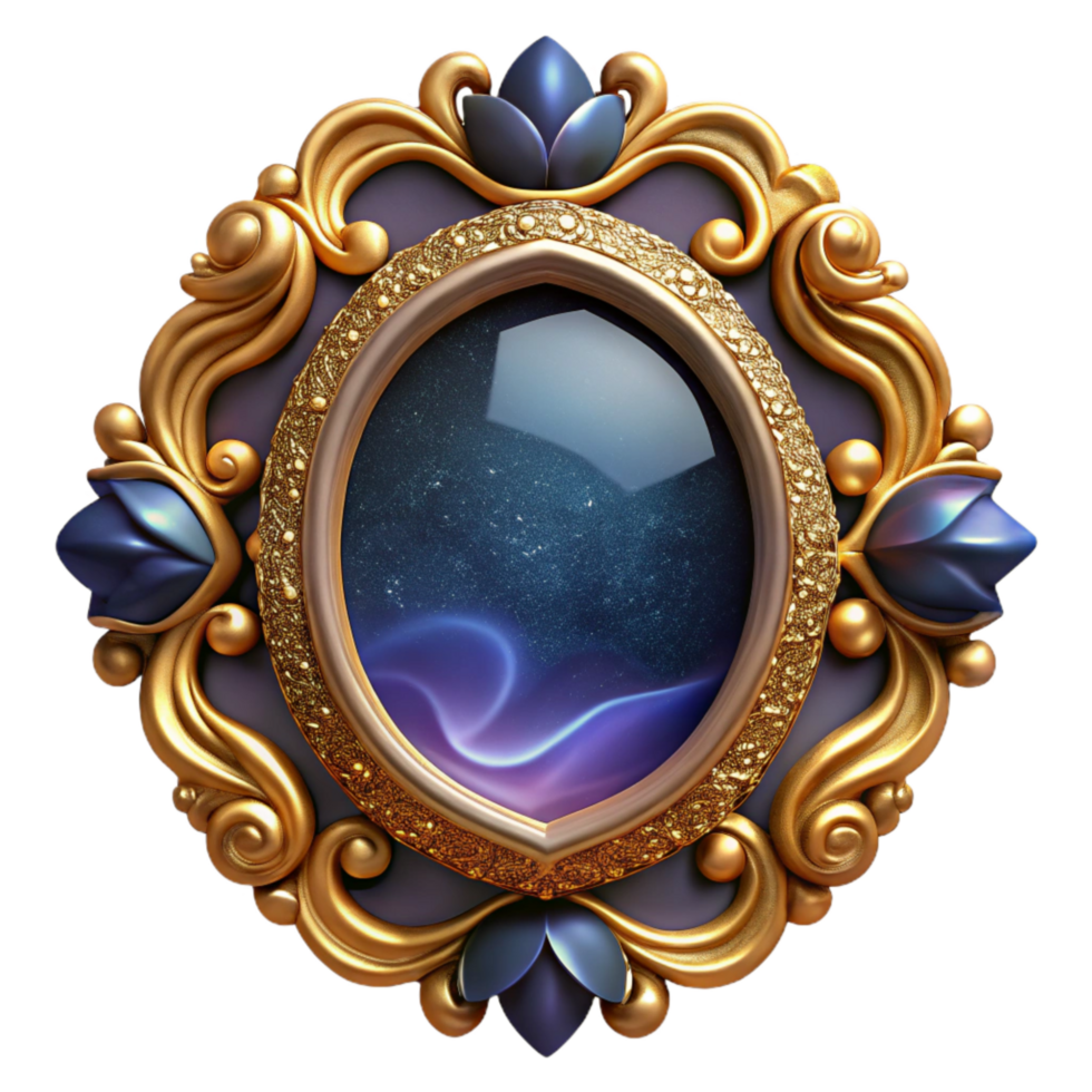 vibrant classic Carved Wooden Frame Oval Shape Cutout Element high quality png