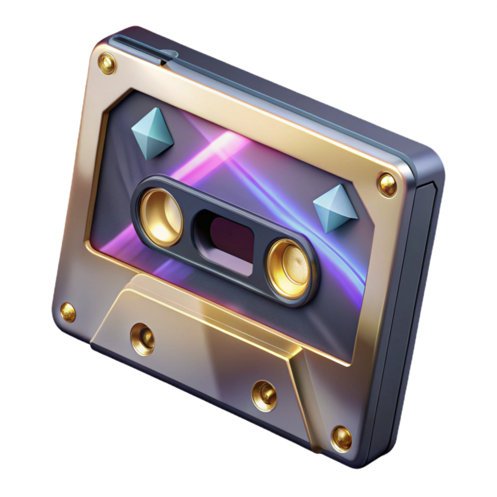 wonderful modern Cassette Tape Isolated with Retro Design and Magnetic Tape original png