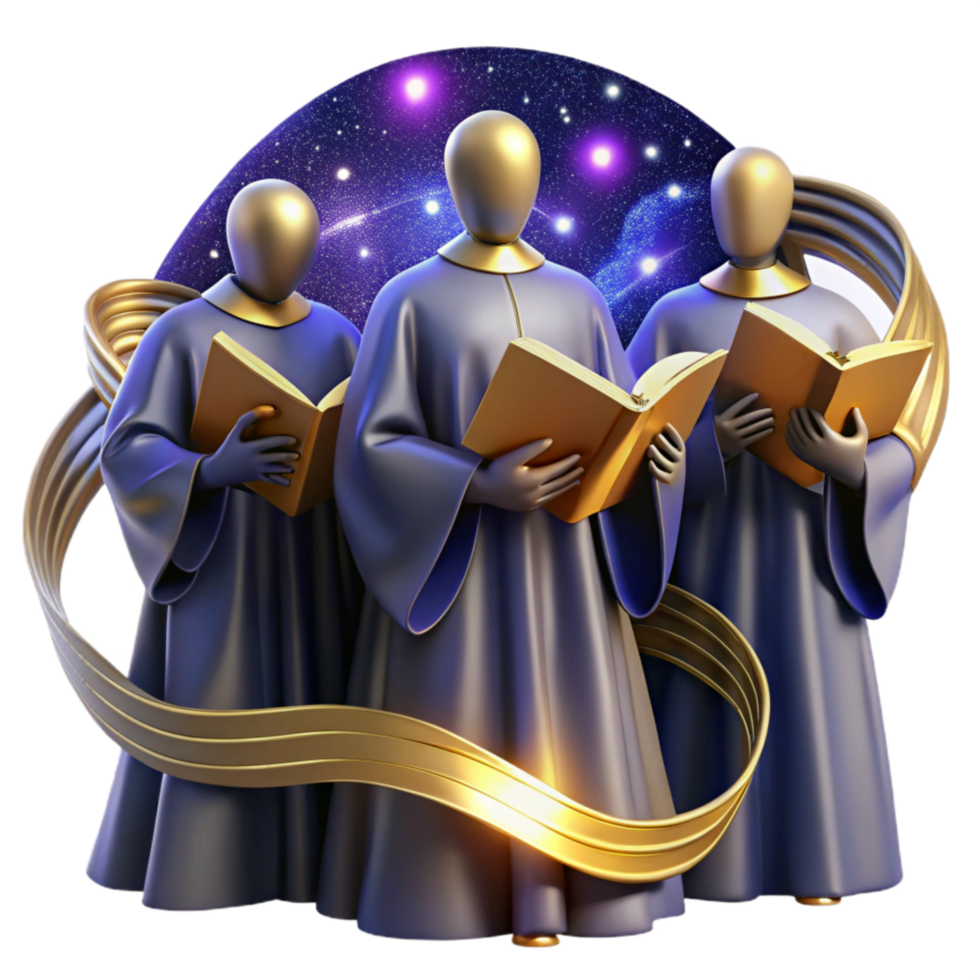 magnificent minimalist Choir Isolated with Singers in Robes and Sheet Music genuine png