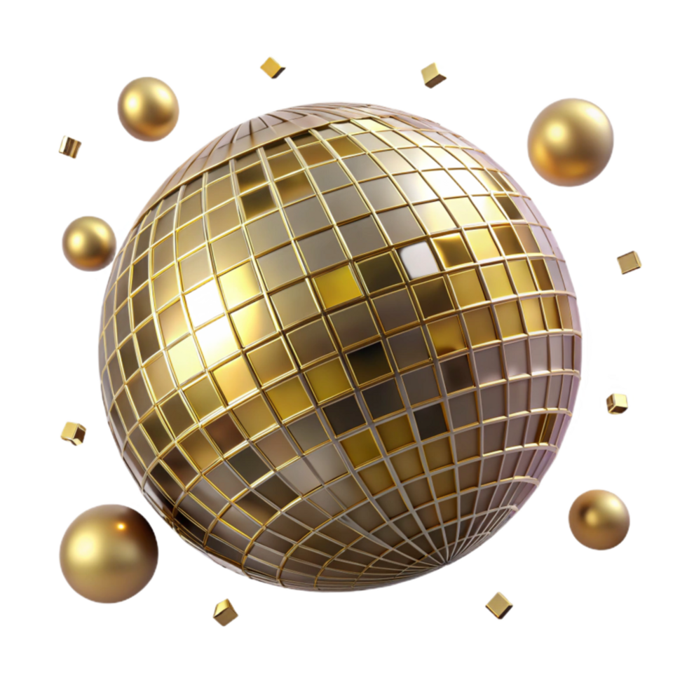 dramatic vintage Disco Ball Rotating Animation Frames Transparent Background premium png