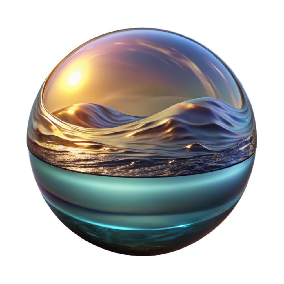 vibrant minimalist Distorted Reflection Illusion Water Surface Transparent professional png