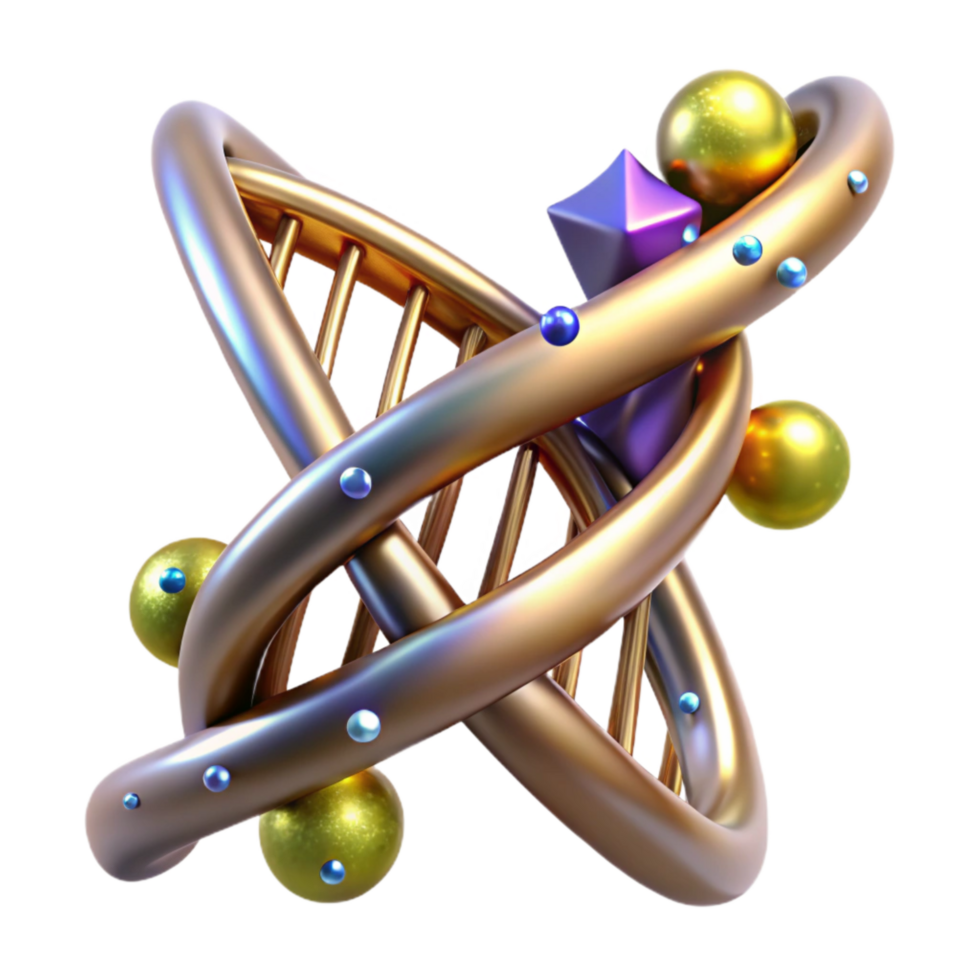 beautiful artistic Dna Double Helix Structure Isolated Element png
