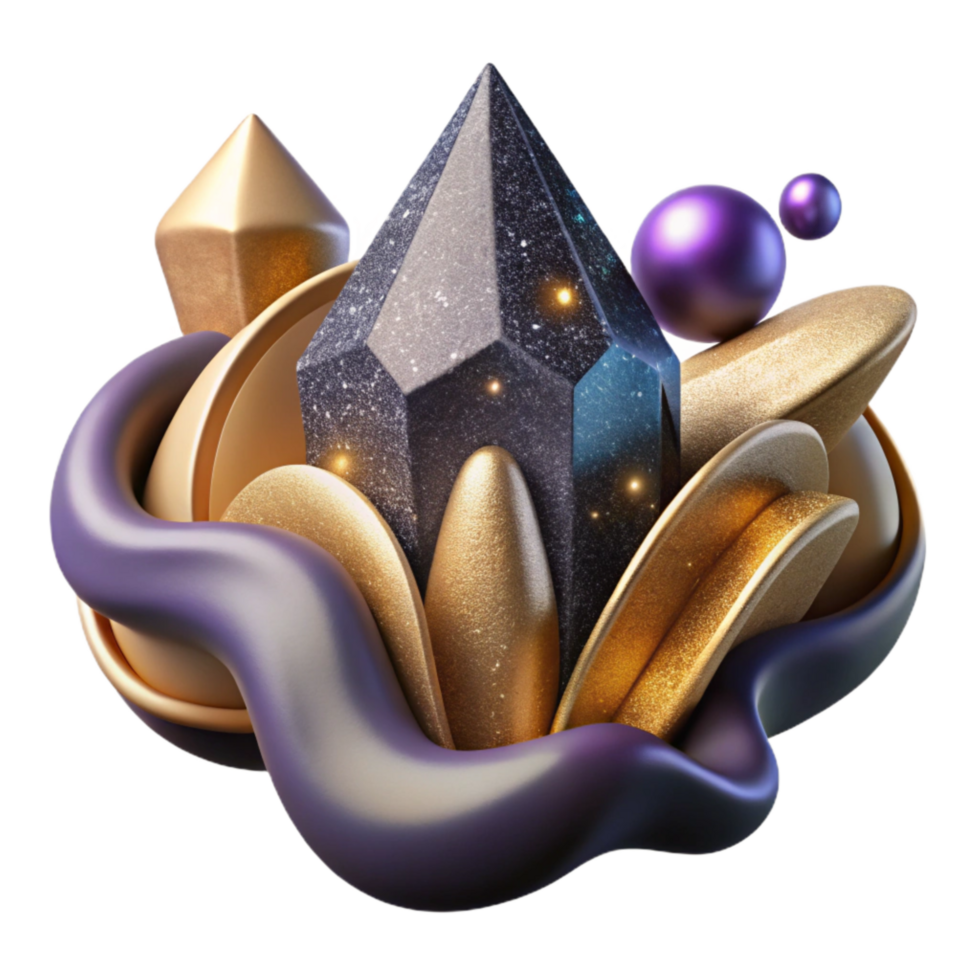 serene classic Dynamic Shape Composition Transparent Background detailed png