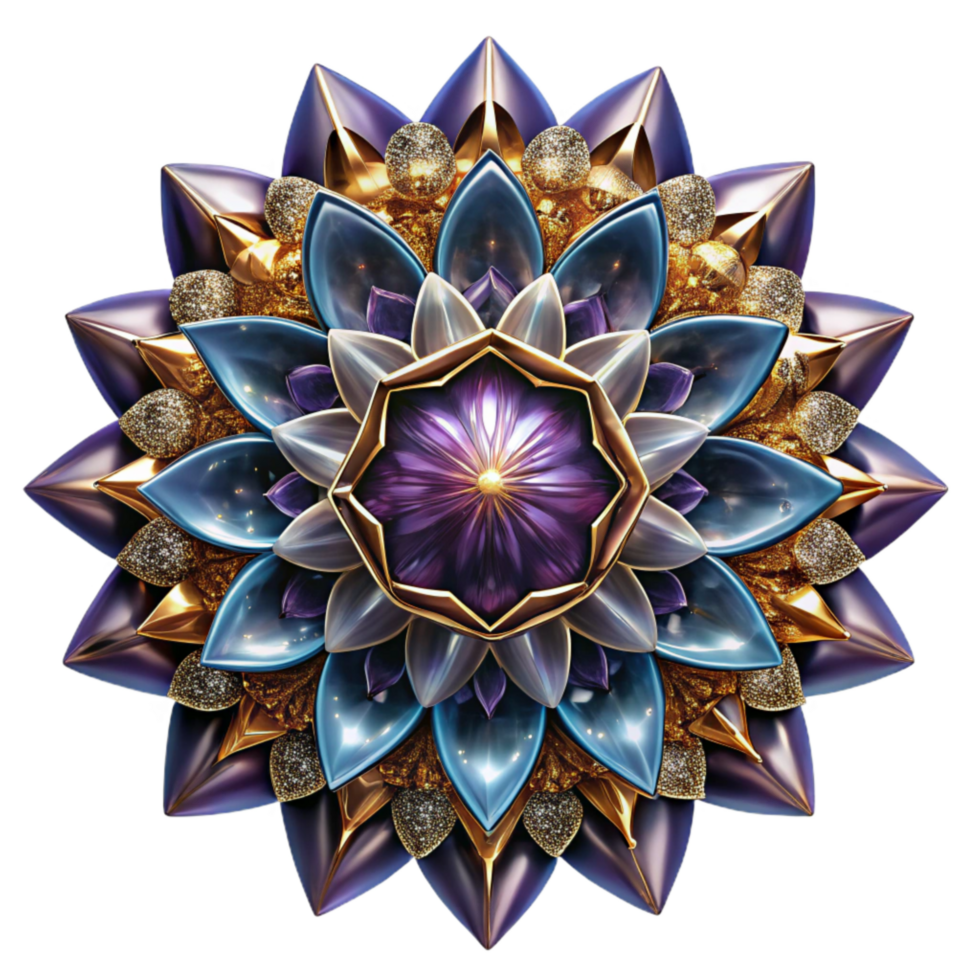 impressive modern Fractal Kaleidoscope Design Cutout Element premium png