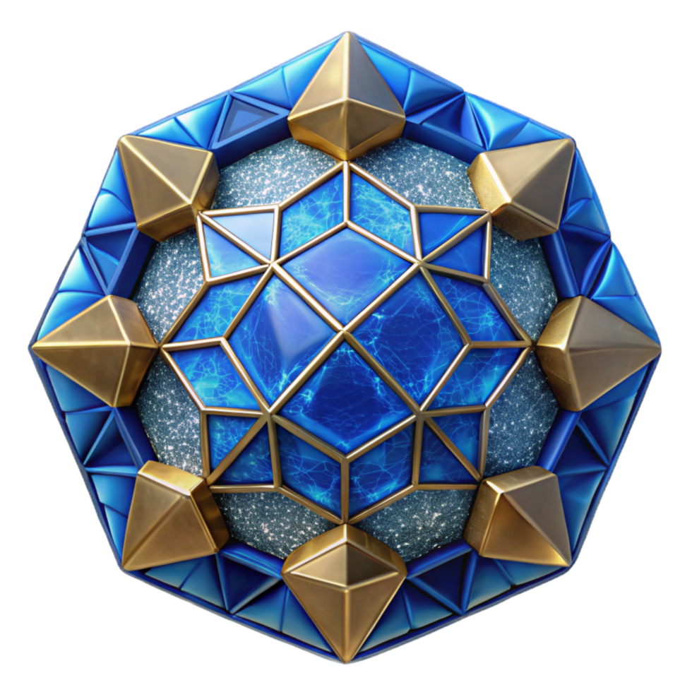 elegant minimalist Geometric Pattern Cutout Blue Mosaic Tiles Transparent Background high resolution png