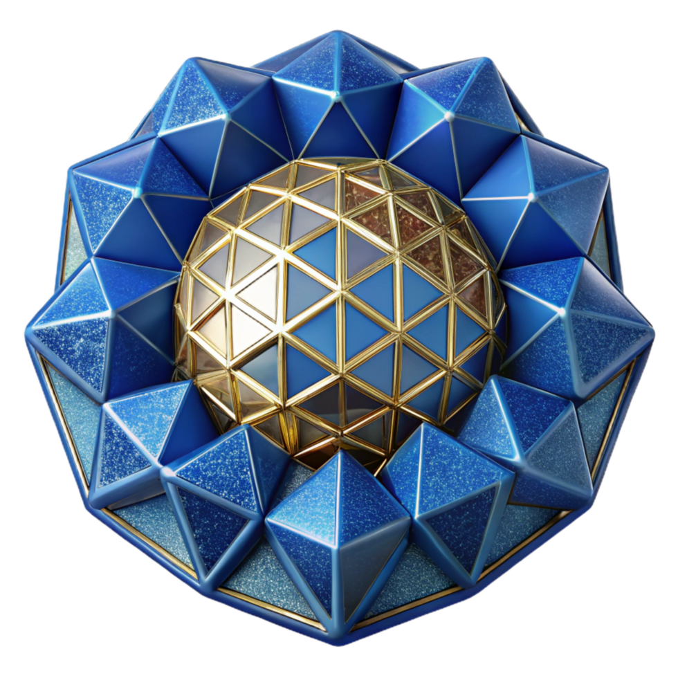 impressive modern Geometric Pattern Cutout Blue Mosaic Tiles Transparent Background high resolution png