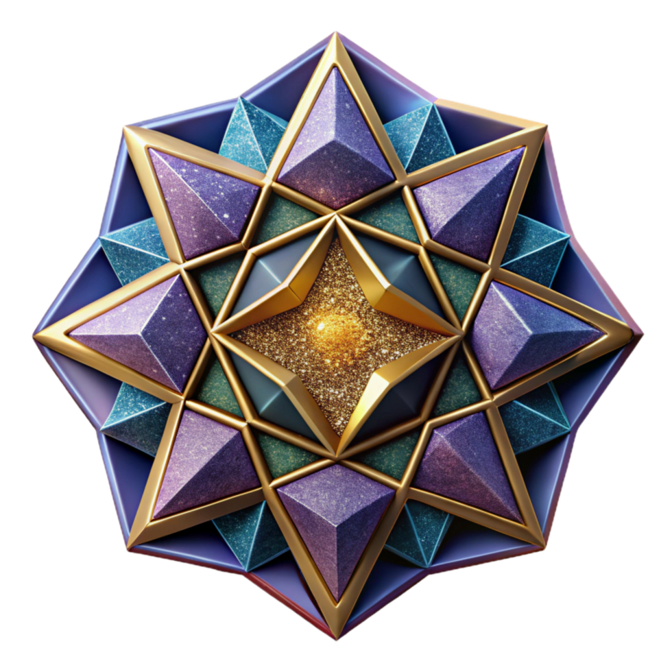 serene vintage Geometric Pattern Cutout Colorful Aztec Inspired Design Isolated exclusive png