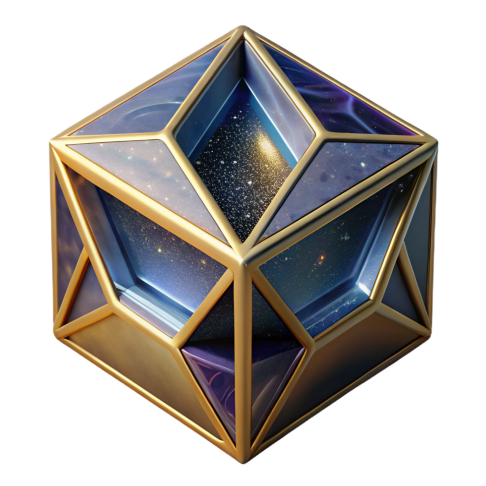 elegant vintage Geometric Pattern Cutout Isometric Cube Design Transparent Background exclusive png