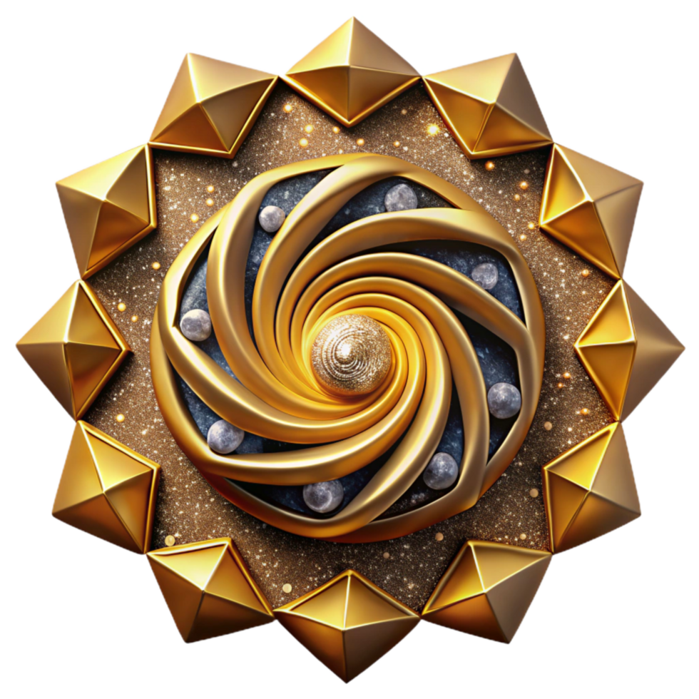 dramatic creative Geometric Pattern Cutout Golden Ratio Design Isolated high resolution png