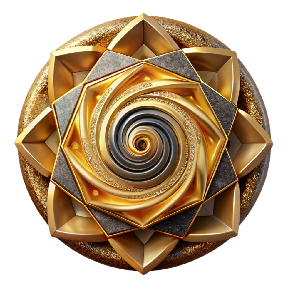 dramatic contemporary Geometric Pattern Cutout Golden Ratio Design Isolated high resolution png