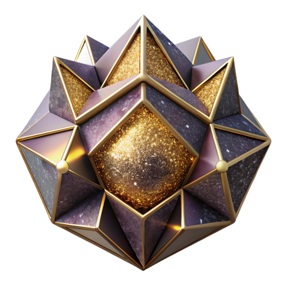 serene artistic Geometric Pattern with 3d Effect Cutout high quality png