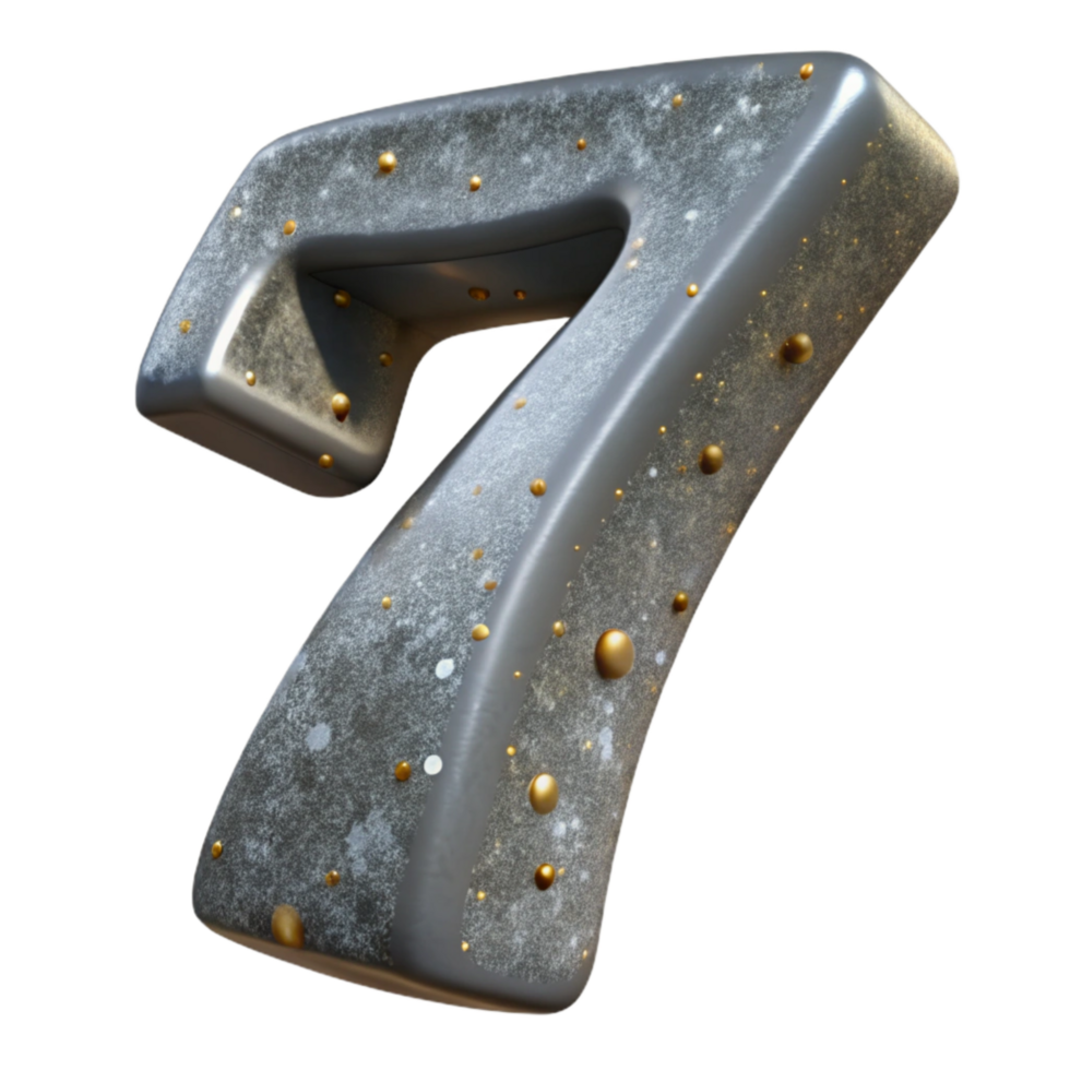 wonderful modern Gray Grunge Number Seven Isolated Element exclusive png