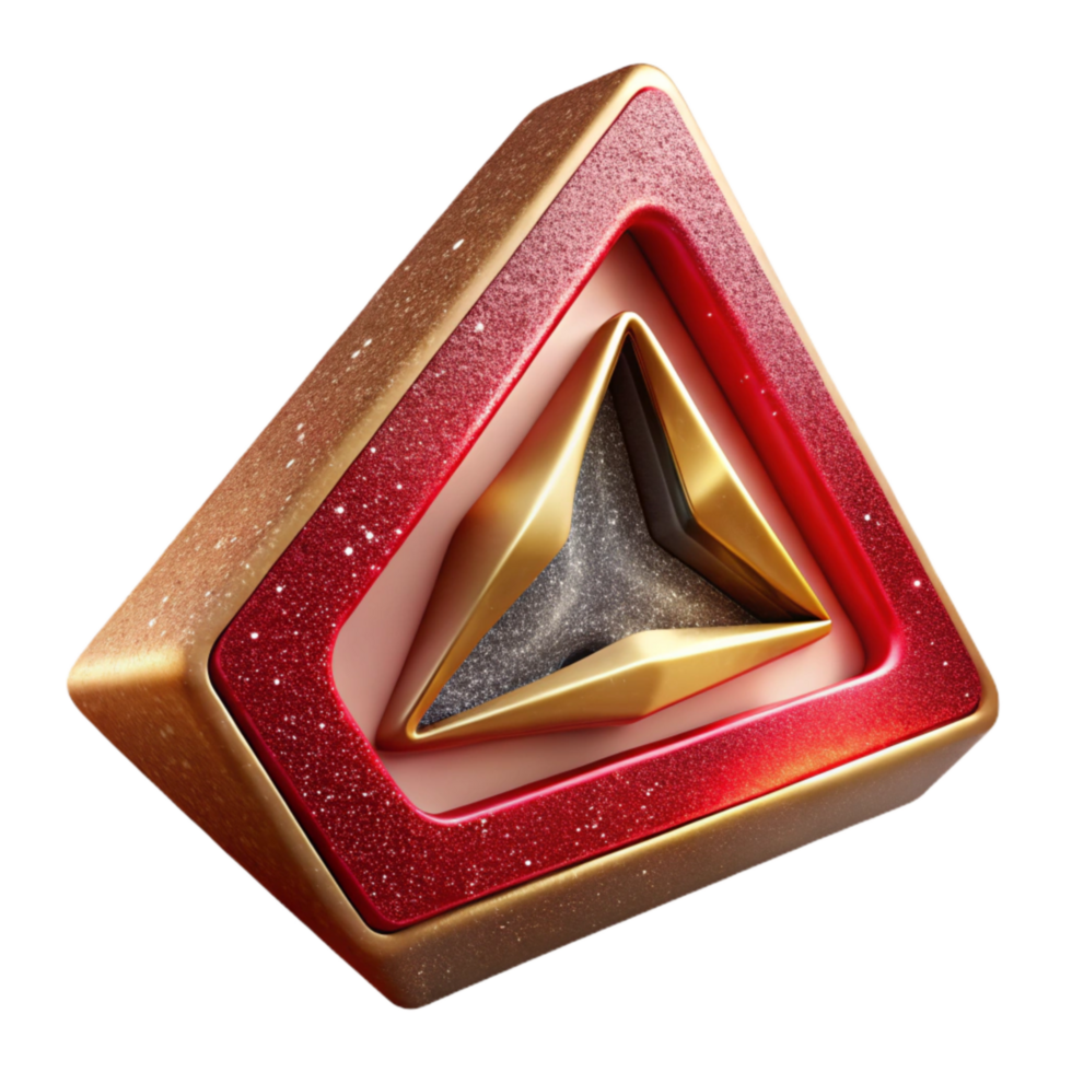 wonderful classic Impossible Triangle Cutout with Bold Red Outline high resolution png