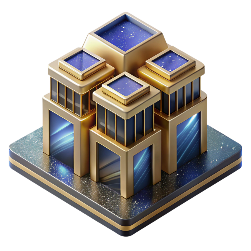 magnificent creative Isometric Projection of a Modern Building Cutout exclusive png