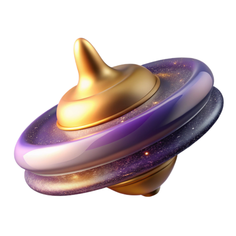 vibrant creative Spinning Top 3d Model Angled View Cutout original png