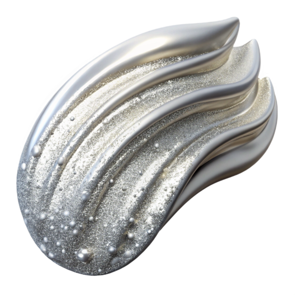 elegant rustic Silver Metallic Paint Strokes Isolated with Textured Brushstrokes professional png