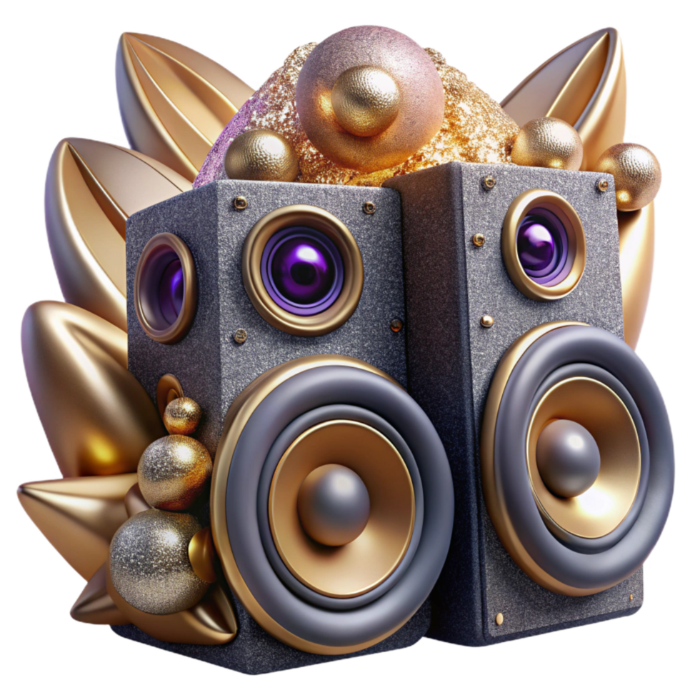 magnificent vintage Speakers Cutout with Powerful Woofers and Tweeters original png