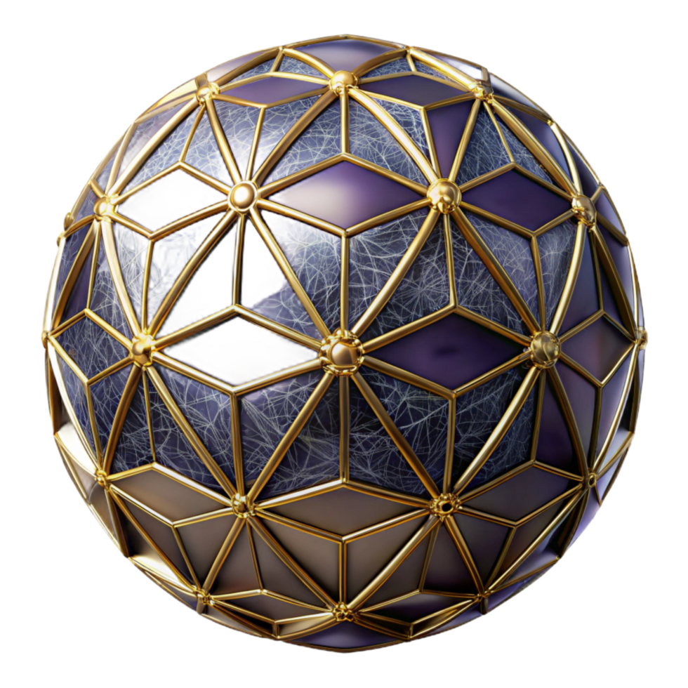 stunning classic Spherical Geometry Transparent Background Wireframe Style detailed png