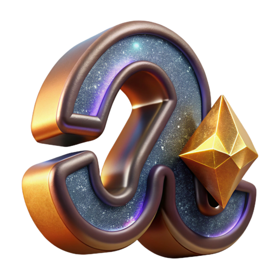 wonderful creative Stylized 3d Letters with Transparent Background png