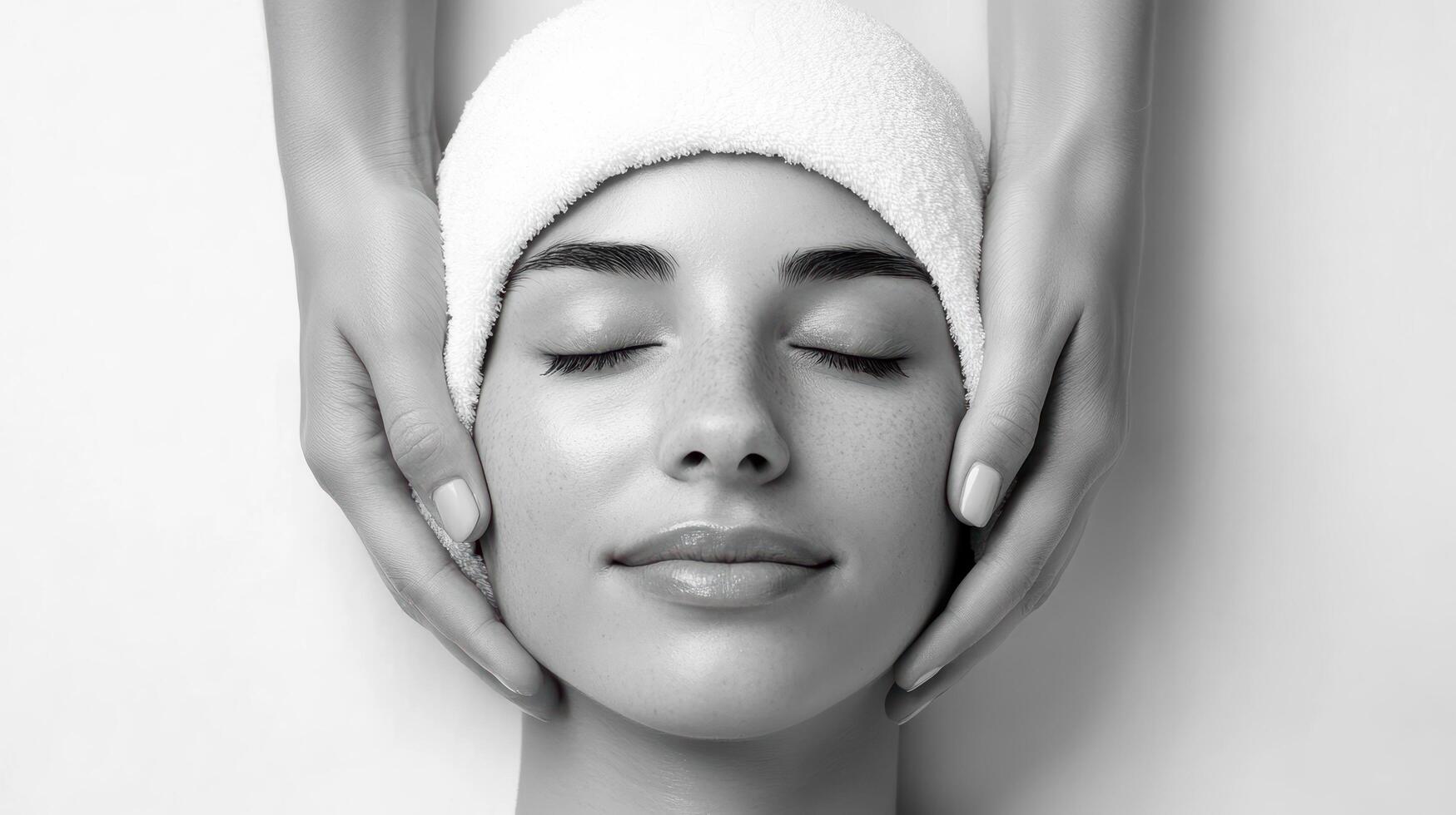 A woman getting a facial treatment photo