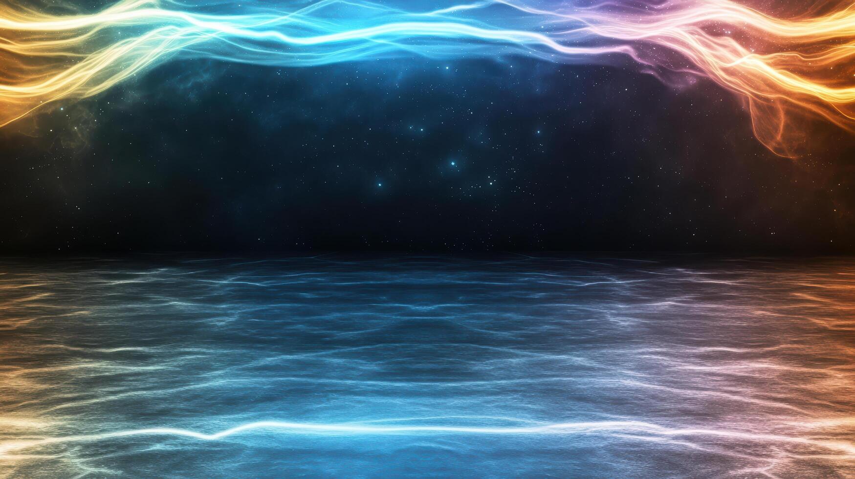 Abstract background with glowing light and water photo