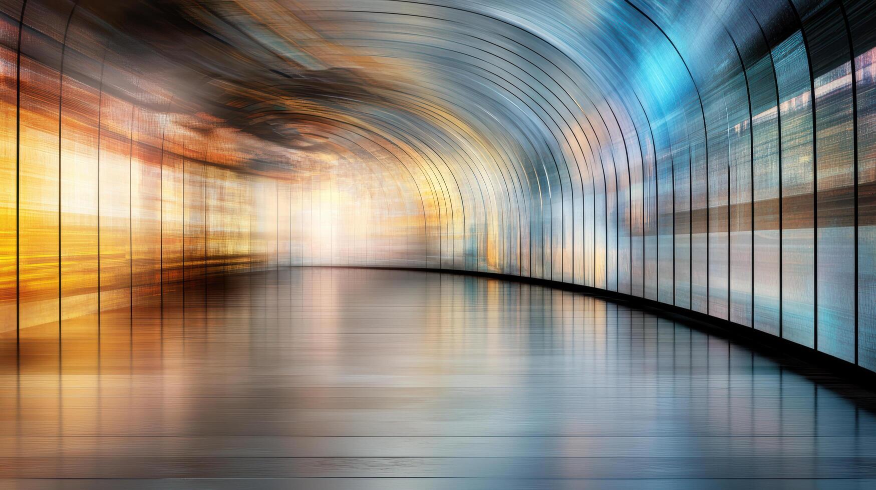 Abstract image of a tunnel with motion blur photo