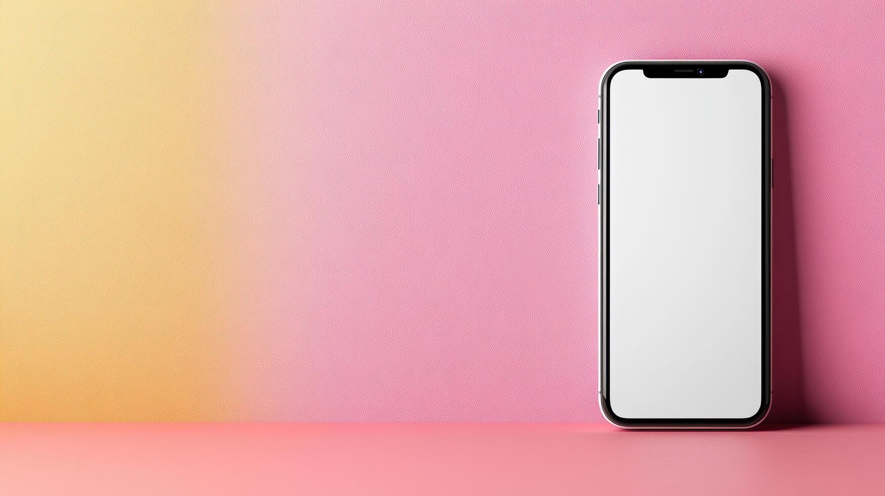 smartphone on colorful background, perfect for showcasing apps photo