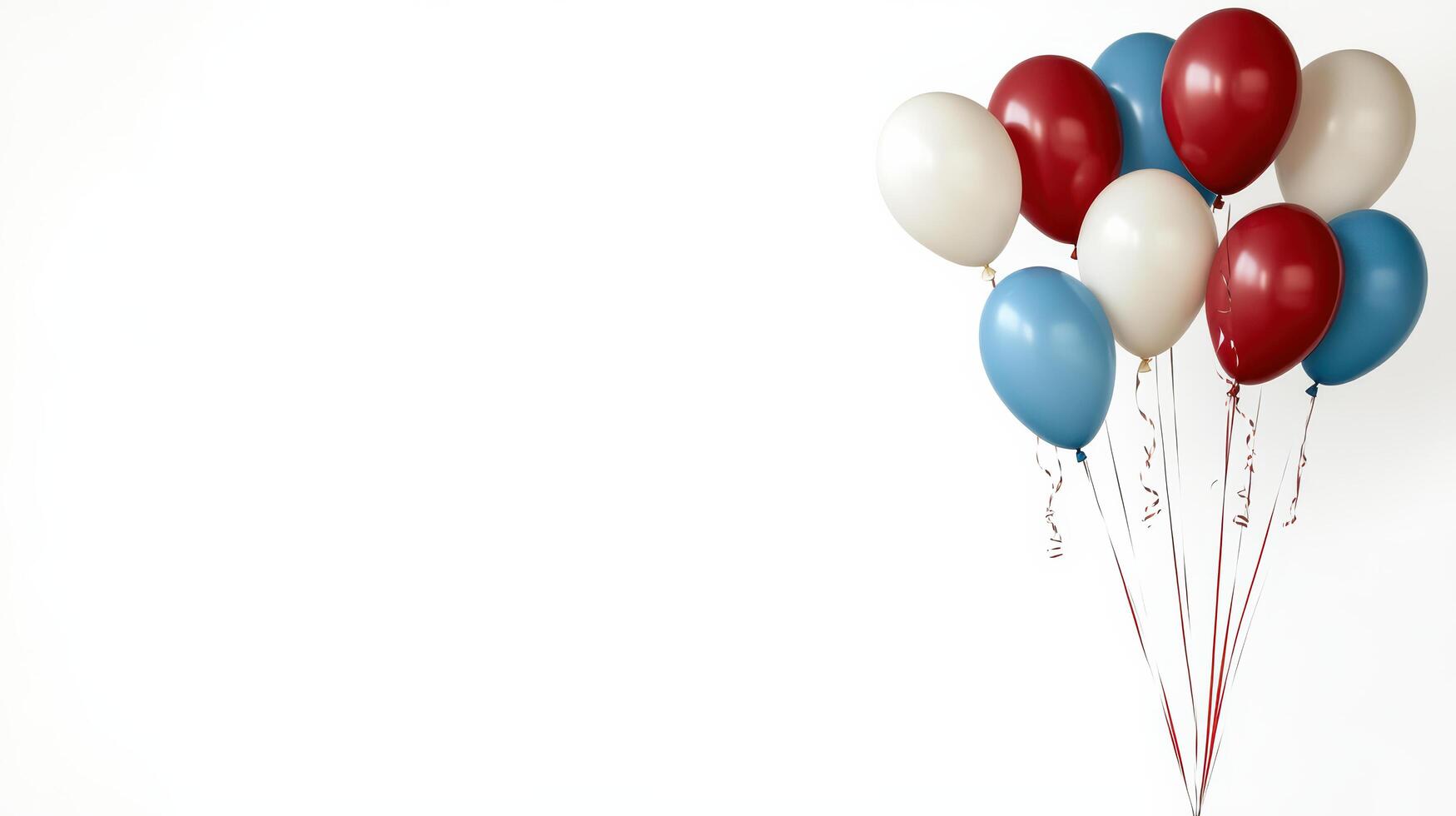 A bunch of red, white and blue balloons photo