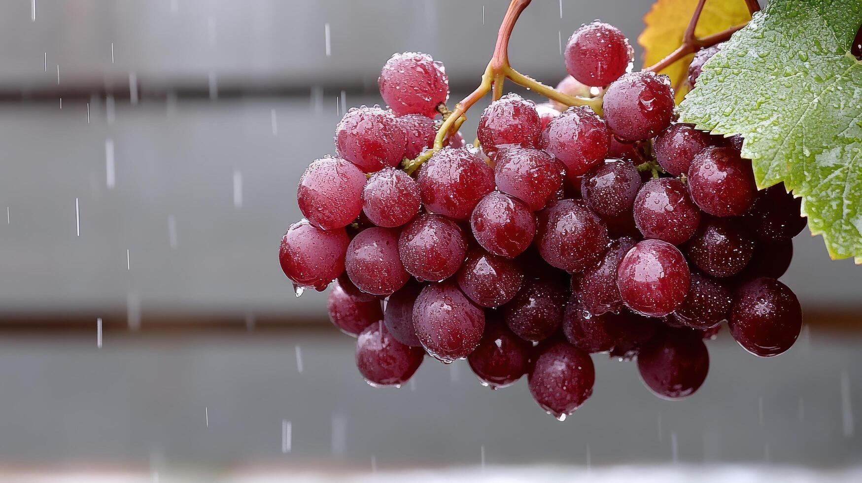 Grapes in the rain photo
