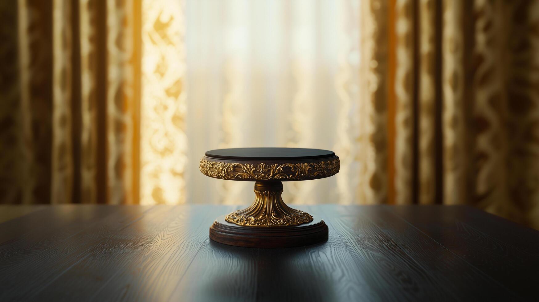 Classical Setting with Gold Scrollwork Pedestal photo