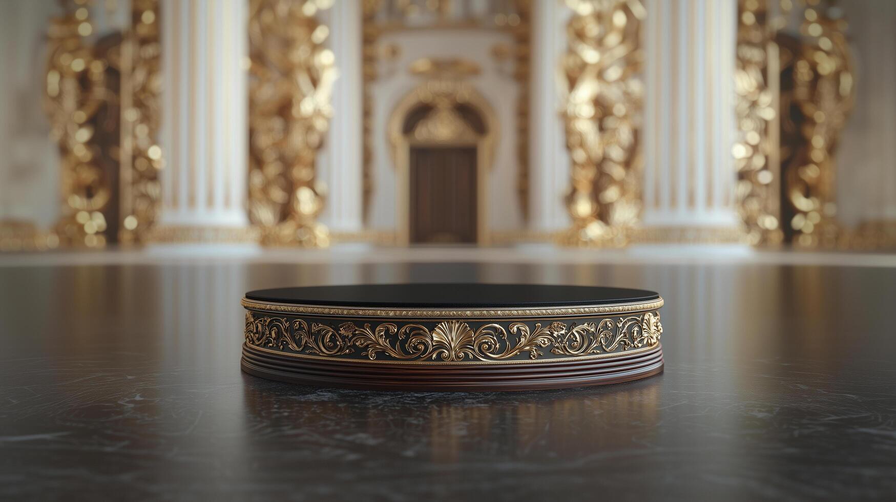 Soft Focus Gilded Patterns with Ornate Base photo