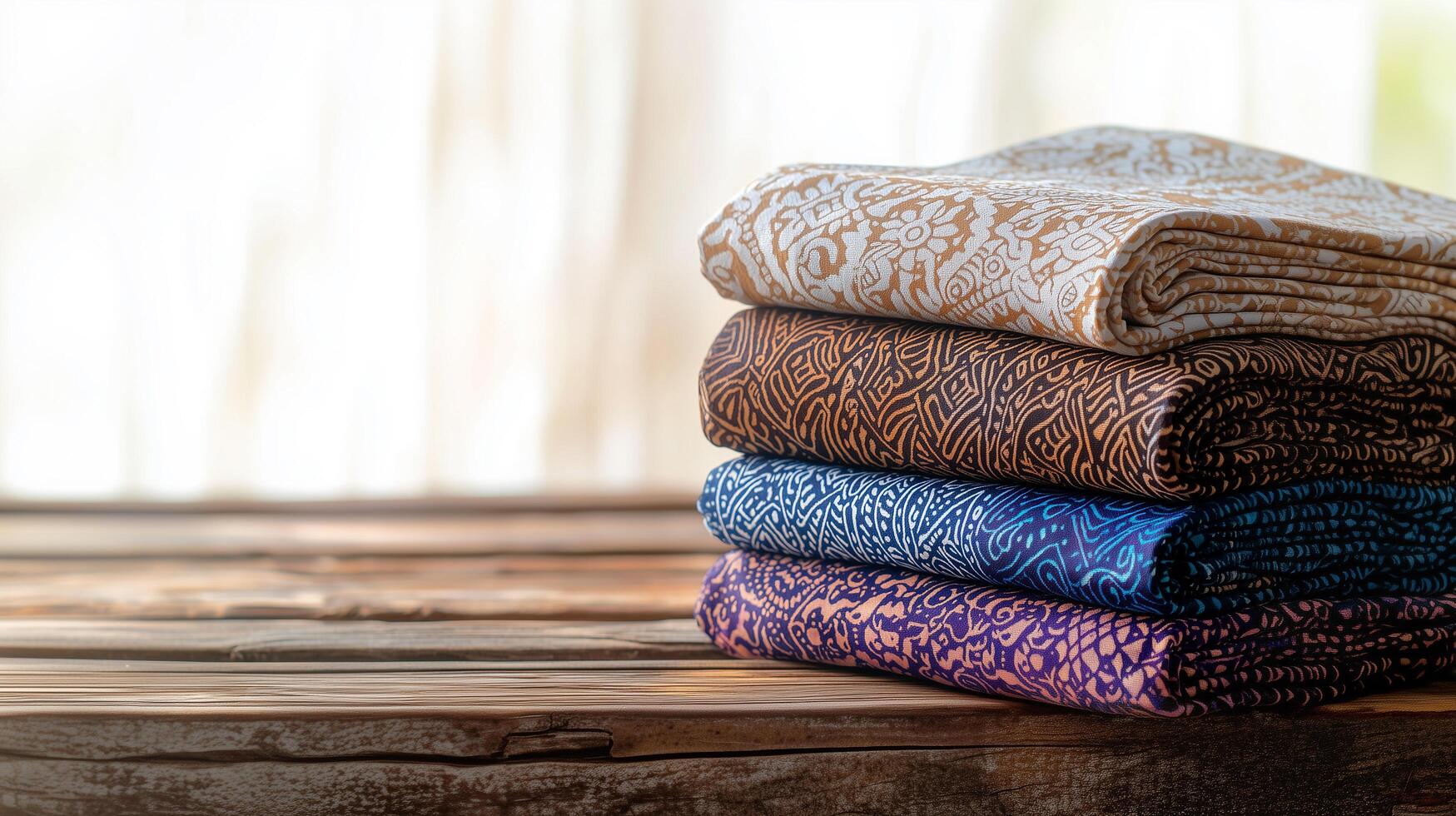Artisanal Batik Textiles with Intricate Patterns photo
