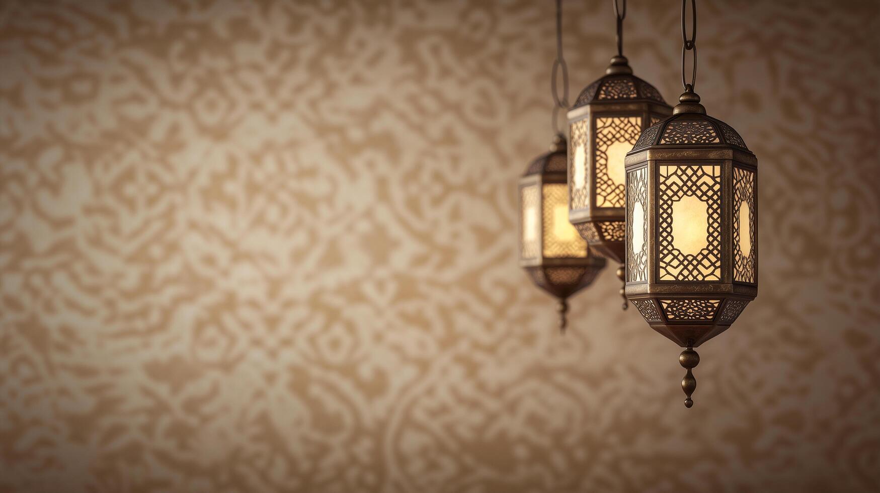 Intricately Patterned Brass Lanterns photo