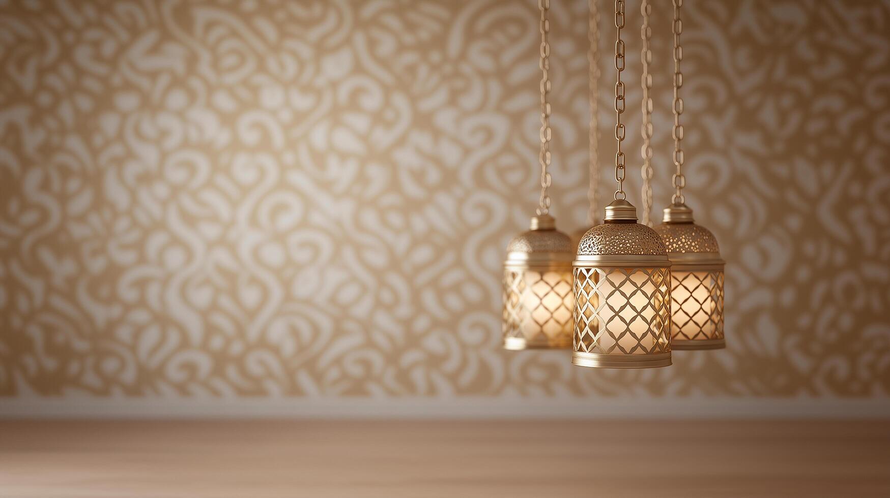 Elegant Brass Lanterns with Geometric Design photo