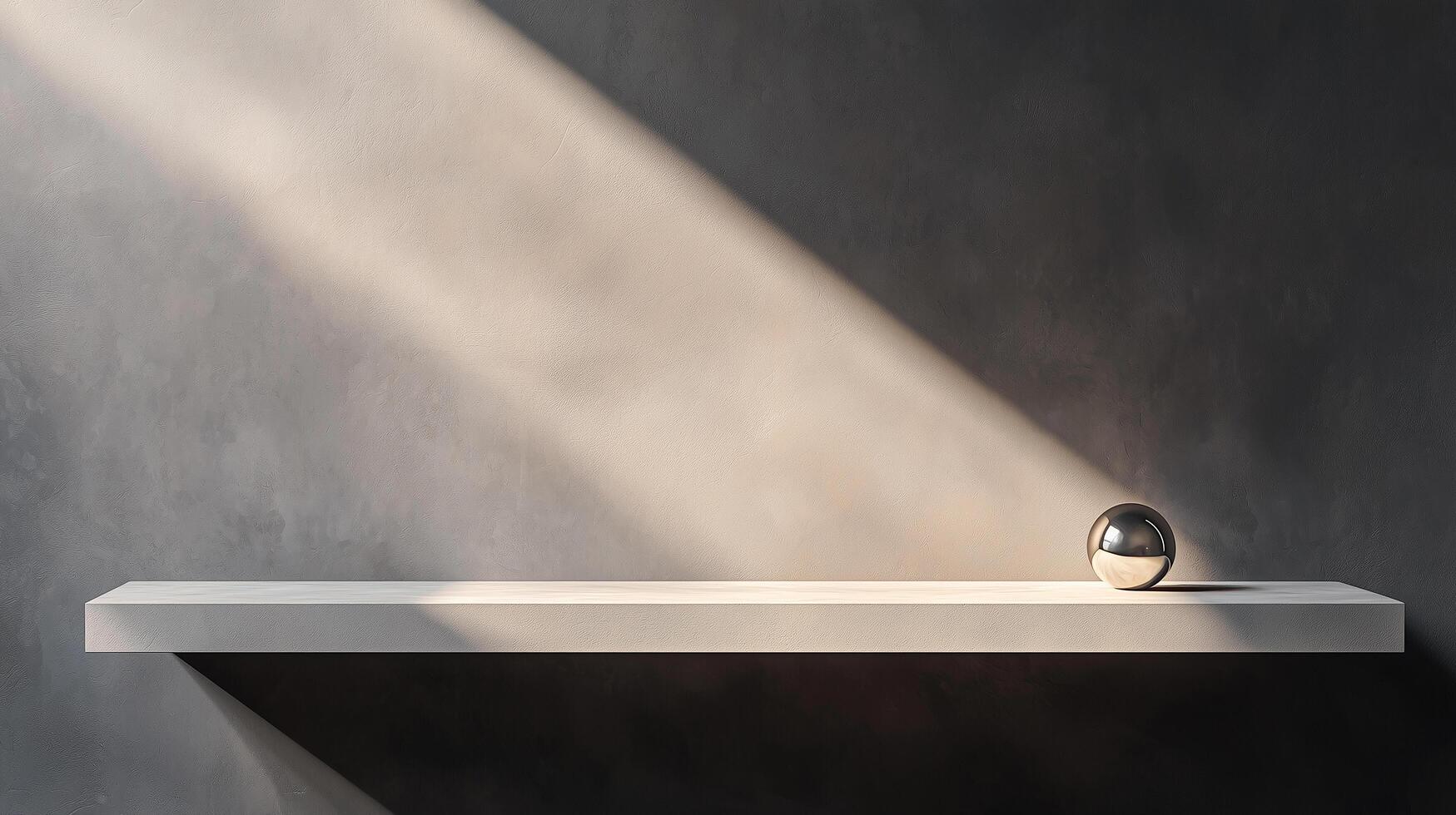 Abstract Grey Shelf and Wall photo