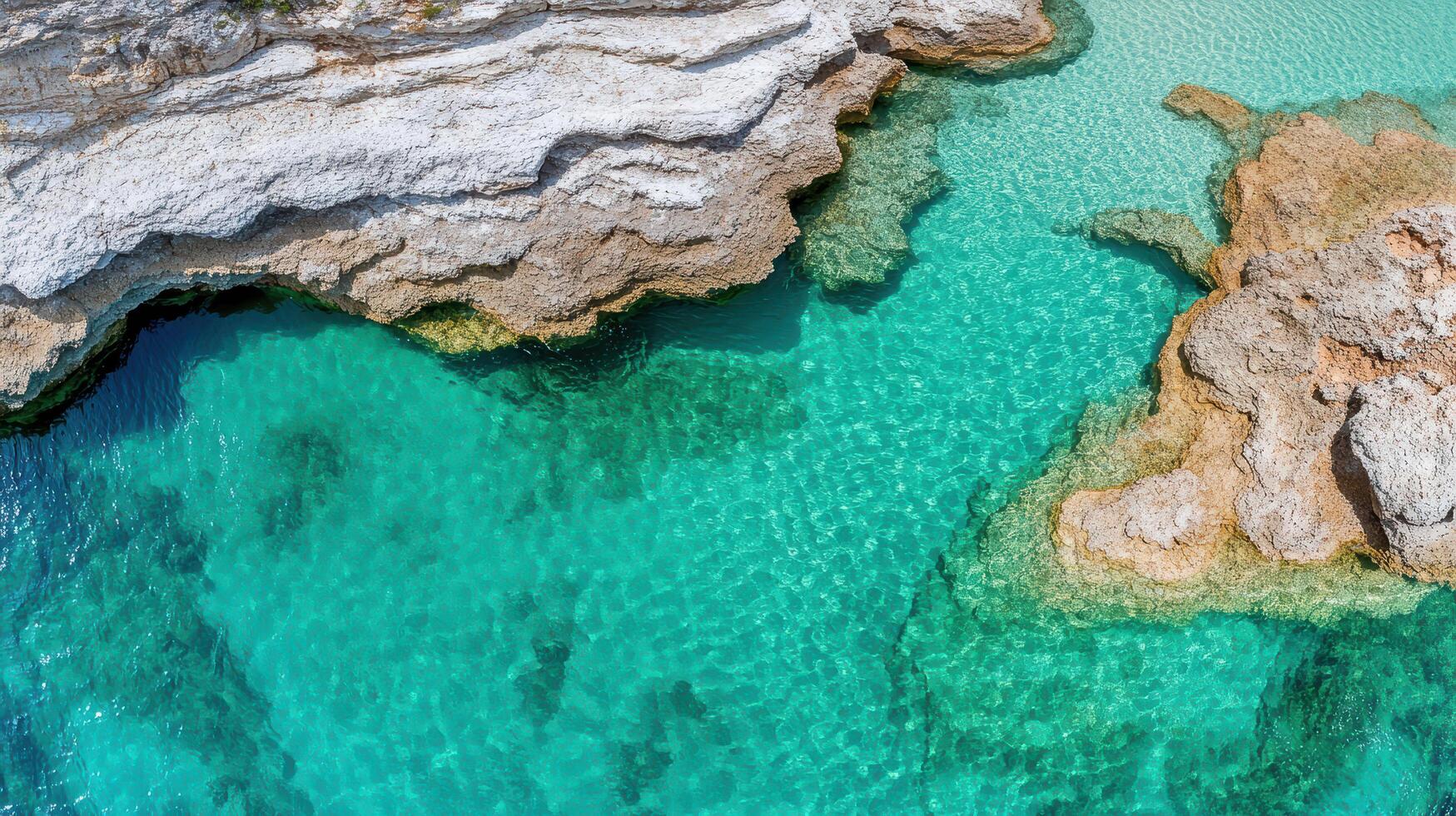 An aerial view of the turquoise waters of the sea photo