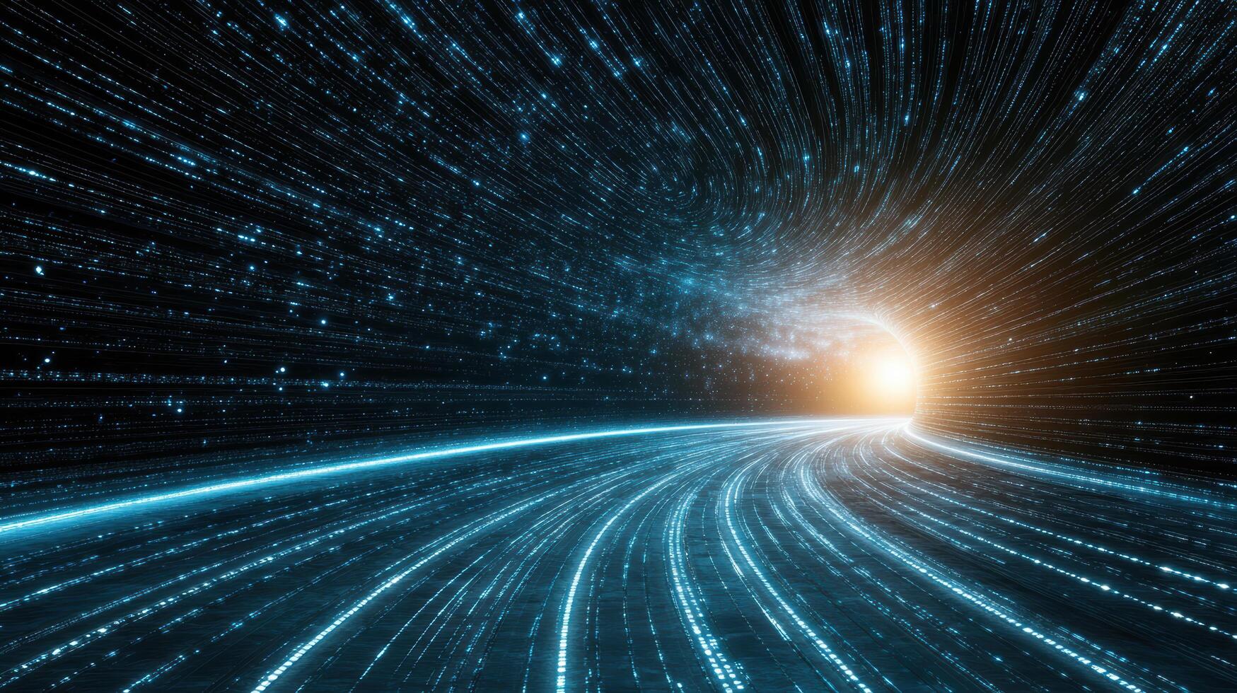 A tunnel with light coming out of it photo