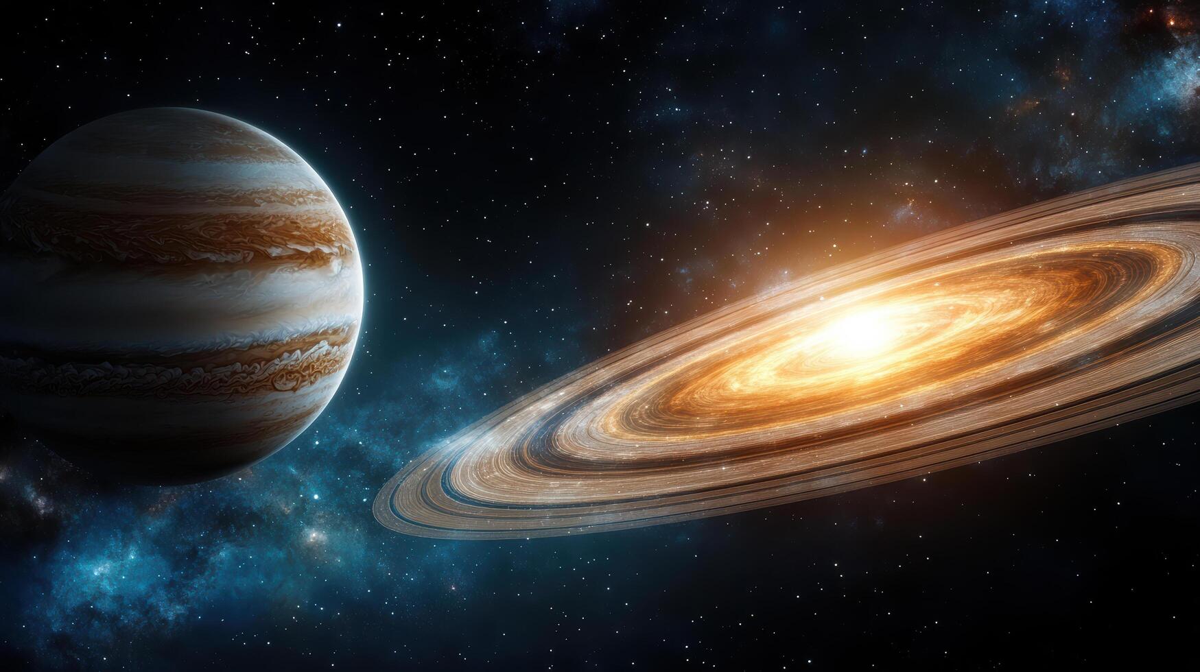 cosmic journey through solar system featuring planets and stars photo